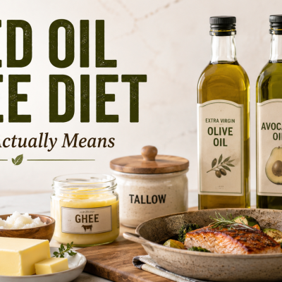 Seed oil-free foods and cooking choices for a balanced, whole-food diet.